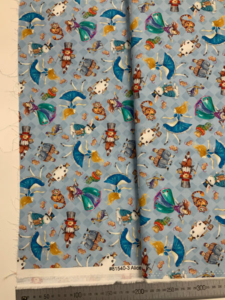 Alice in Wonderland on Blue