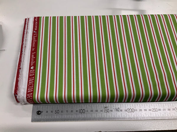 Christmas In Australia Patchwork Red Green Stripe