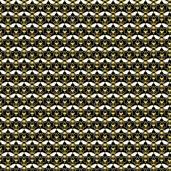Buzzworthy Bees Aligned Black Patchwork