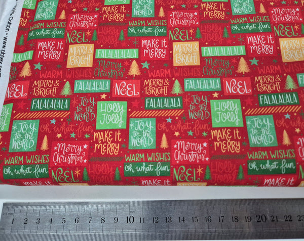 Christmas Miniatures Red Christmas Sayings Patchwork-P&B Textiles