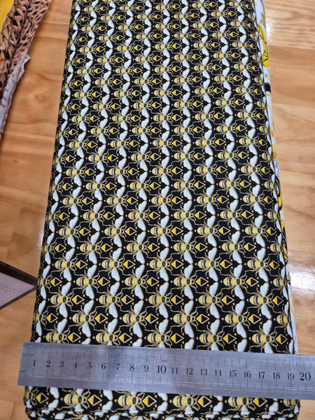 Buzzworthy Bees Aligned Black Patchwork