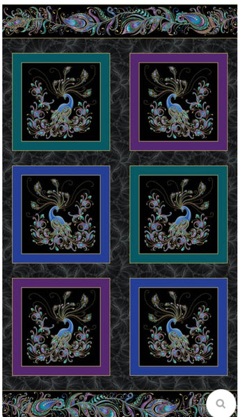 Patchwork Panel Peacock Flourish