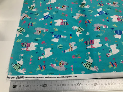 Llama Drama Teal Llamas Patchwork