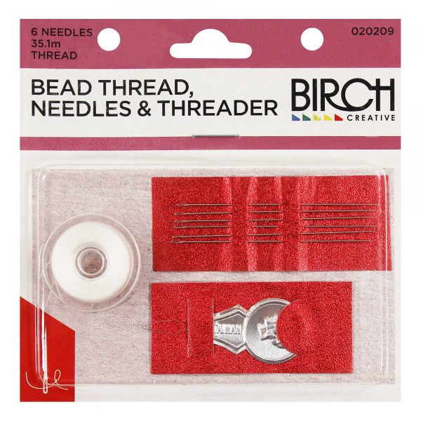 Bead thread, needles and threader