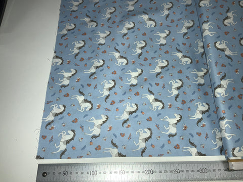 Horses on Blue Patchwork