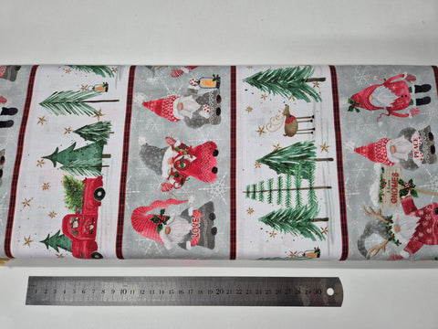 Gnomes Home Tree Farm Gnomes Stripe Patchwork -P&B Textiles