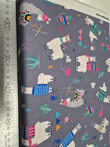 Llama Drama Dark Grey Patchwork