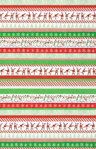 Christmas Jamboree Multi Stripe Patchwork-Robert Kaufman