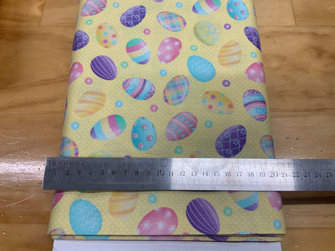 Spring Garden Gnomes Easter Eggs on Yellow Patchwork