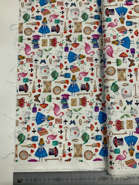 Alice in Wonderland Multi on White
