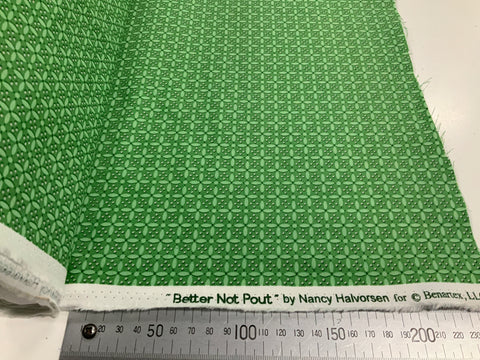 Better Not Pout Green Fabric