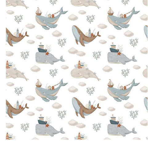 Devonstone Ahoy Whale Pod Stripe Patchwork