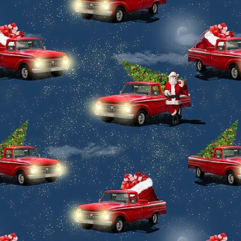 The Night Before Christmas Blue Santa Ute