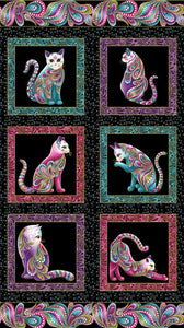 Cats-I-Tude Patchwork Panel Ann Lauer Designs