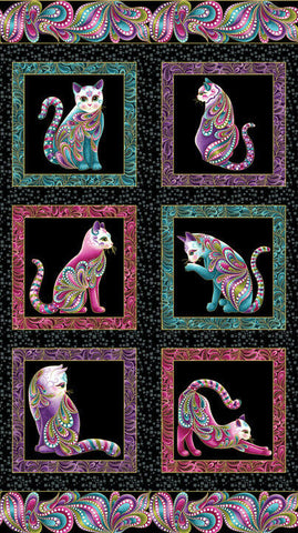Cats-I-Tude Patchwork Panel Ann Lauer Designs