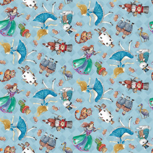 Alice in Wonderland on Blue
