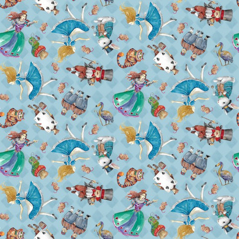 Alice in Wonderland on Blue