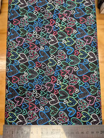 Llama Drama Hearts Dark Patchwork