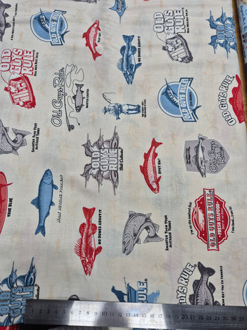 Old Guys Rul Fishing Patchwork