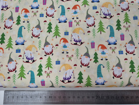 Christmas Miniatures Cream Gnomes Patchwork
