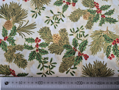 Holiday Florish Metallic Greenery Patchwork