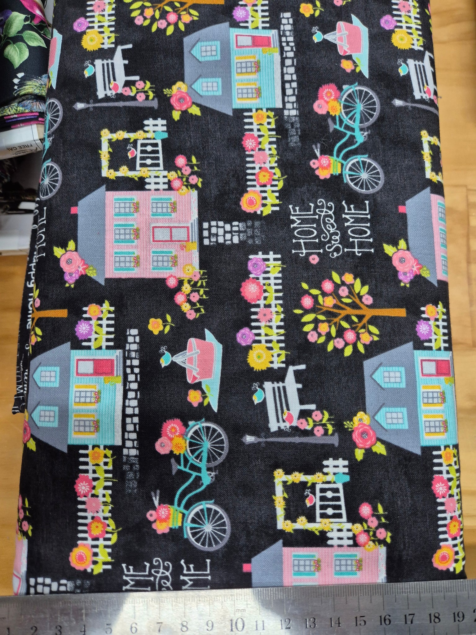 At Home Houses on Charcoal Patchwork