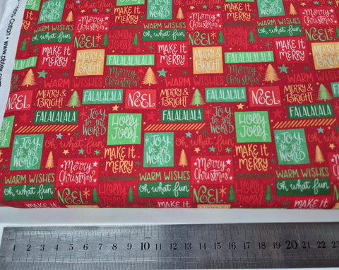 Christmas Miniatures Red Christmas Sayings Patchwork-P&B Textiles