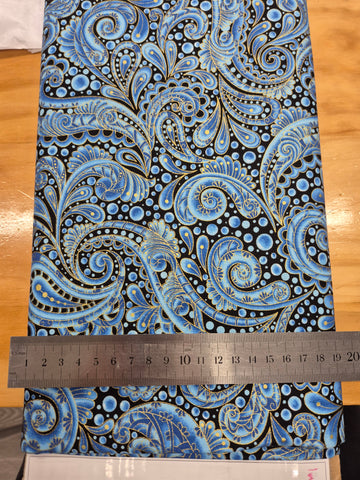Hooked on Fish Paisley Blue Patchwork