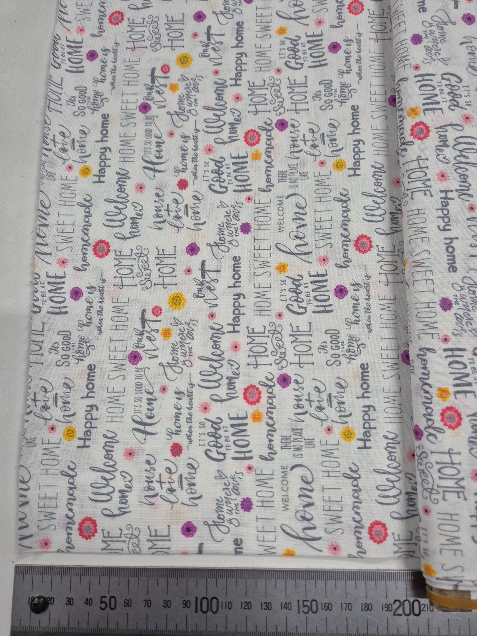 At Home Words on White Patchwork