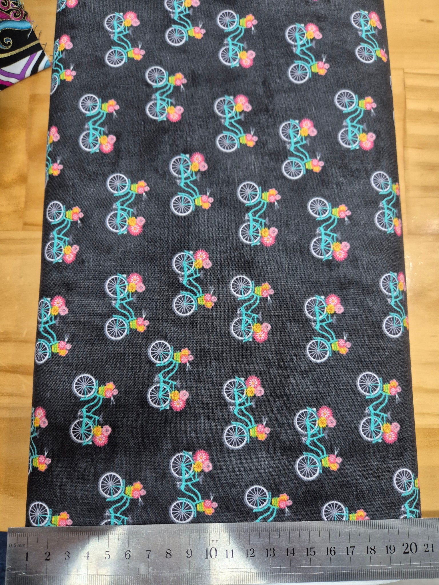 At Home Bikes on Charcoal Patchwork