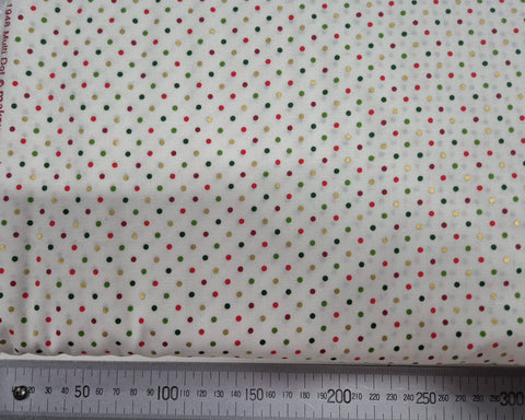 Festive Foliage White And Metallic Spots Patchwork