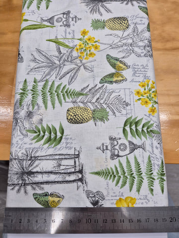 Fern Garden on White Patchwork