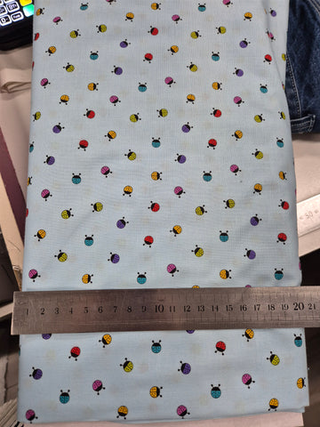 Hoot Hoot Ladybugs on Blue Patchwork