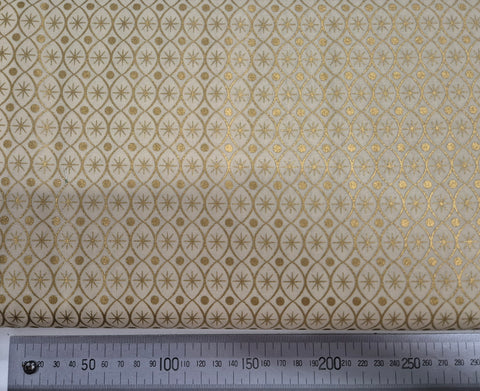 Holiday Florish Metallic Stars Ivory Patchwork
