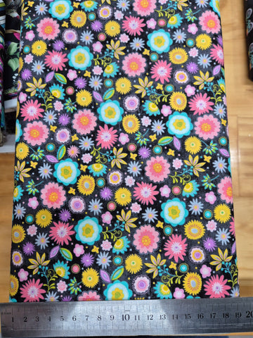 At Home Floral on Charcoal Patchwork