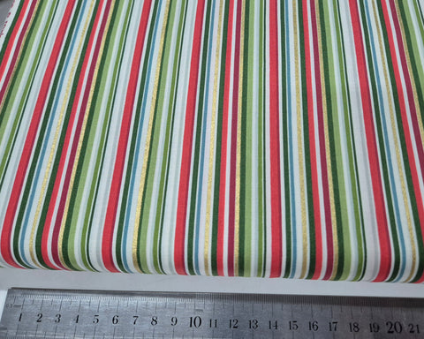 Festive Foliage Metallic Stripes Patchwork