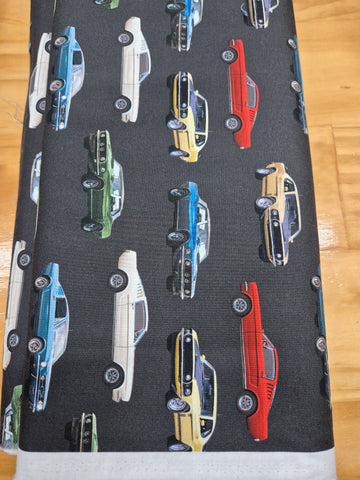Vintage Vehicles Cars on Black Patchwork