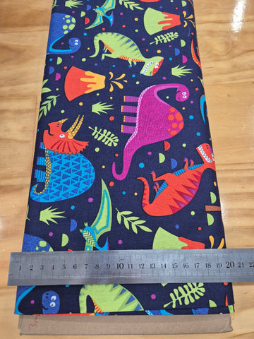 Dino World Navy Patchwork