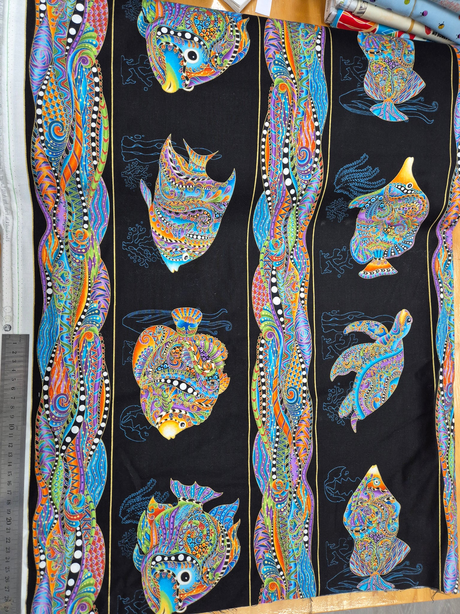 Hooked on Fish Boarder Stripe Patchwork