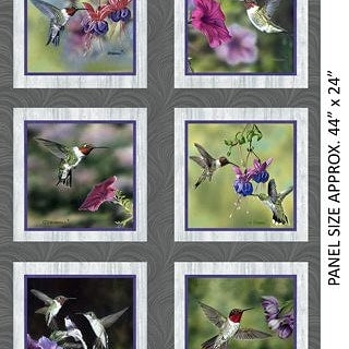 Hummingbird Song Patchwork Panel