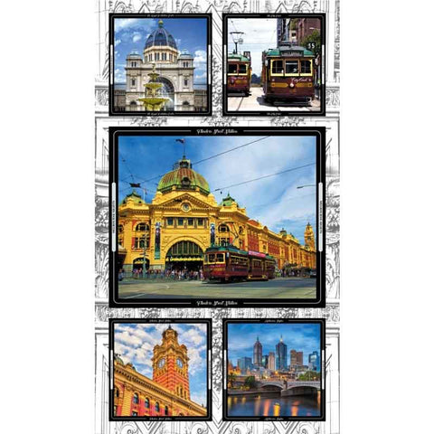 Melbourne Sights Fabric Panels